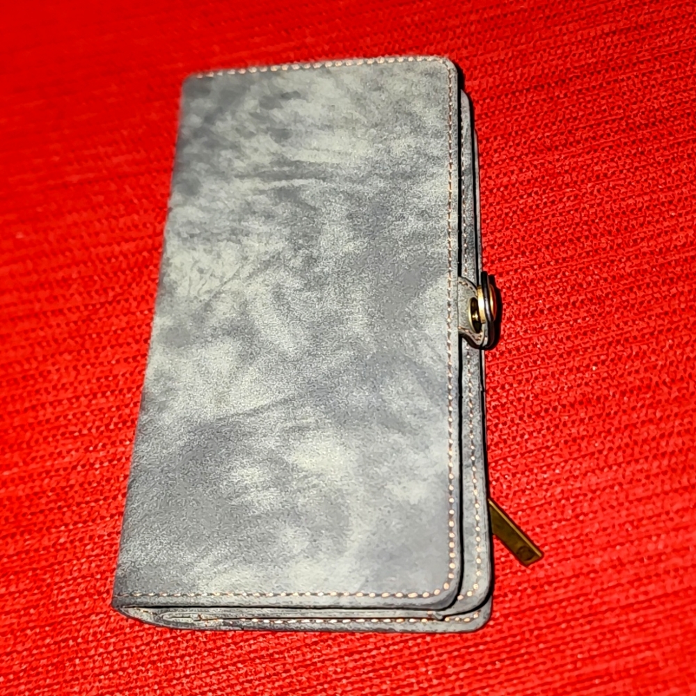 Grey suede wallet phone case for Samsung Galaxy S10+